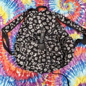 Victoria secret sequin leopard print black and silver backpack used